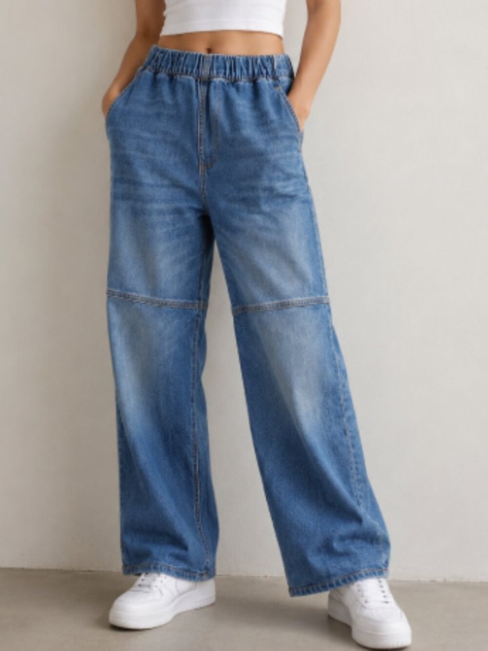 Aviator Nation Rancher Relaxed Fit Jeans Medium Wash Women's Size XL Mid Rise